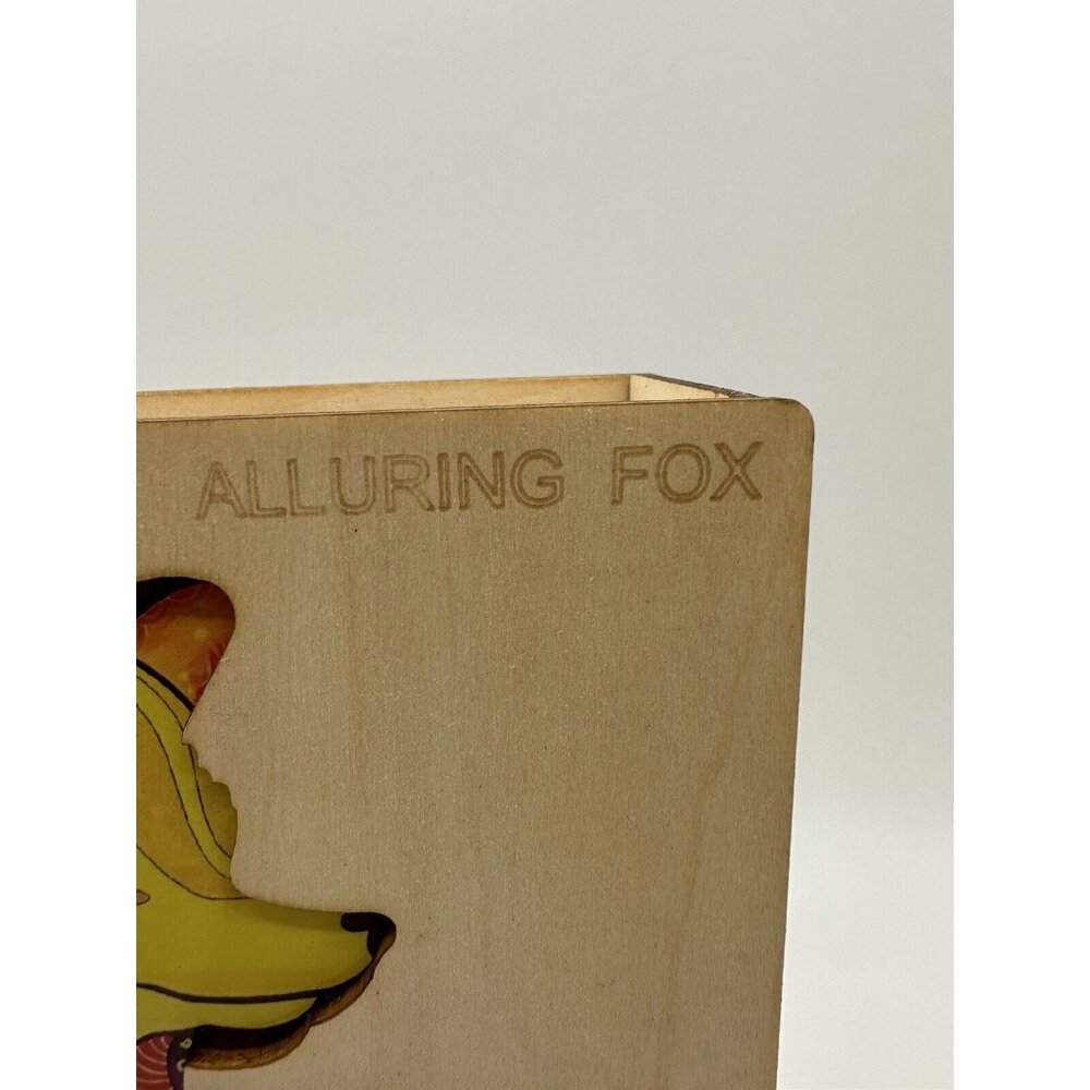 Wooden Jigsaw Puzzle Alluring Fox Rainbow Odd Shapes Complex Pieces READ - Picture 2 of 15